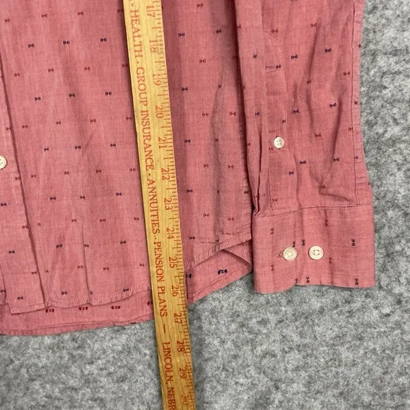 Banana Republic Soft Wash Slim Fit Shirt Mens‎ Small Pink Bowtie AOP Button Up - Picture 2 of 7